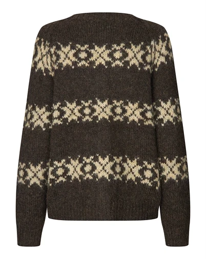 Lollys Laundry - PadovaLL Strik Cardigan - Dark Mokka 